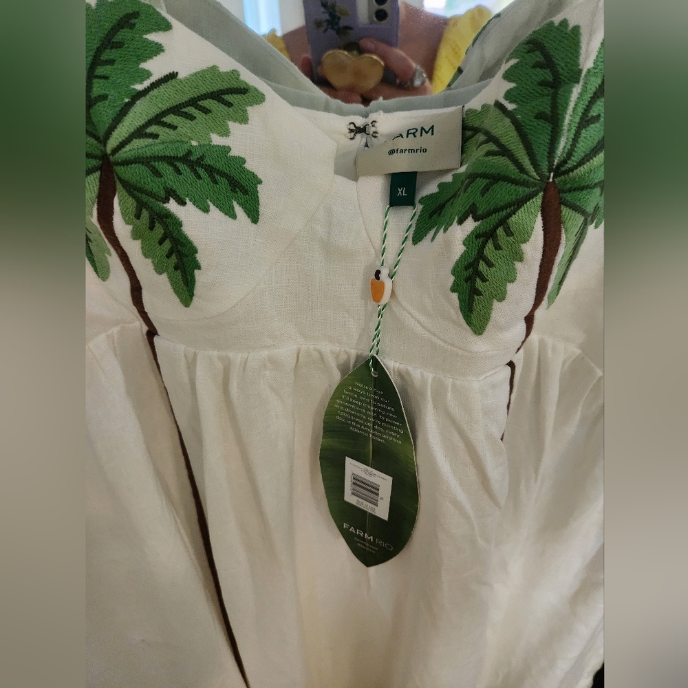 Farm Rio Coconut Tree Embroidered Maxi Dress, XL - Picture 4 of 17